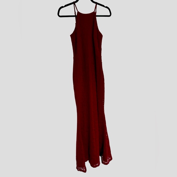 Ephemeral Allure Burgundy Lace Maxi Dress, size Small - Picture 2 of 8